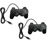 Kit 2 Controle Joystick Usb Analógico Pc Game Retro Com Fio