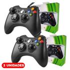 Kit 2 Controle Vídeo Game Compatível com Xbox 360 Pc Fio Joystick Manete