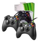 Kit 2 Controle Xbox 360 Pc Notebook Celular Com Fio Joystick