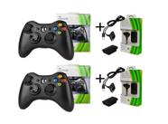 Kit 2 Controles Joystick Manete Compatível Xbox 360 + 2 baterias Recarregáveis Sem Fio Wireless