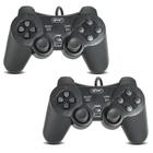 Kit 2 Controles Para Ps1 E Ps2 Dualshock Kp-Gm015 Preto Knup