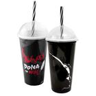 Kit 2 Copos Shake 500ml com Canudo da Malévola Dona do Mal