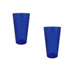 Kit 2 Copos Twist Cristal Azul 600Ml Plástico