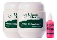 Kit 2 Creme Hidratante para os Pés Lizza Derm + 1 Loção Milagroso Delima Suave Fragrance 30ml
