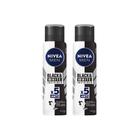 Kit 2 Desodorante Antitranspirante Aerosol Nivea Invisible Black & White 150ml