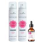 Kit 2 Desodorante Íntimo Sensação Sexy Morango com Chantilly + 1 Tônico Capilar Crescimento e Hidratação Rosa Hair