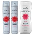 Kit 2 Desodorante Íntimo Sensual Frutas Afrodisíacas + 1 Sabonete Íntimo Líquido Sensação Morango