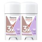 Kit 2 Desodorante Rexona Clinical Creme Extra Dry Women Antitranspirante 96h Stick 58g