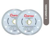 Kit 2 Discos Diamantado Porcelanato Turbo Fino 4.3/8 Cortag Cor Branco