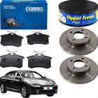 Kit 2 Discos e 4 pastilhas Traseira Renault Fluence 1.6 2.0 16v 2011 2012 2013 2014 2015 2016 2017 2018 - Hipper Freios Cobreq