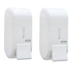 Kit 2 Dispenser Porta Saboneteira Urban Compacto Com Reservatório 400 ML Branco Premisse