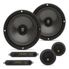 Kit 2 duas vias 6 pol bravox 190w rms cs60bk divisor tweeter