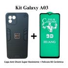 Kit 2 em 1 Capa Anti Impacto Resistente + Pelicula 9D de Cerâmica para Samsung Galaxy A03 Cor Preto