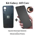 Kit 2 em 1 Capa Anti Shock Resistente + Película Fosca Privativa para Samsung Galaxy A03 Core