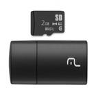 Kit 2 em 1 Leitor USB + Cartão De Memória Micro SD Classe 4 2GB até 480MBs Preto Multilaser - MC159