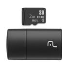 Kit 2 em 1 Leitor USB + Cartão De Memória Micro SD Classe 4 2GB Preto Multi - MC159
