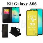 Kit 2 em 1 Película Fosca de Cerâmica + Capa Carteira Flip Preta para Samsung Galaxy A06 Cor: Preta