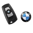 Kit 2 Emblemas Adesivo Logo Chave Bmw Aluminio 11Mm Colante - Adesicar