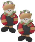 Kit 2 Enfeite Pendente Natal Com Lousa Boneco De Neve 18cm