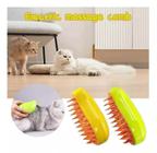 Kit 2 Escova Spray Vapor 3 Em 1 Cães Gato Massagem Pêlos