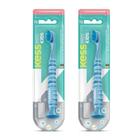 Kit 2 Escovas Dentais Infantil Pro Kids C/ Ventosa Azul Kess