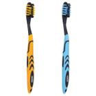 Kit 2 Escovas Dente Adulto Macio Higiene Azul e Amarelo YS43128