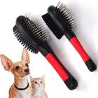 Kit 2 Escovas Duplas Com Bolinha para cachorros Shitzu Spitz Alemão Pets Lulu da Pomerânia