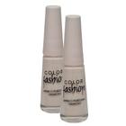 Kit 2 Esmalte Color Fashion Cremoso Cor Branco Puríssimo 8ml