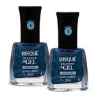 Kit 2 Esmalte Risqué Diamond Gel Cor Sorbet de Mirtilo Metálico 9,5ml