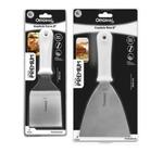 Kit 2 Espátulas Inox Lanche Reta E Curva Chapeiro E Cozinha - Jjb Utilidades