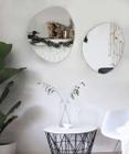 Kit 2 Espelho Decorativo 51cm Sala Moderno Lapidado Orgânico