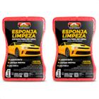 Kit 2 Esponjas de Limpeza Lavagem Automotiva Uso Geral