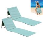 Kit 2 Espreguiçadeira Dobrável De Praia Piscina Com Alça Bolso 160x55cm - Tobee