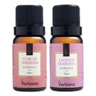 Kit 2 Essências Via Aroma Aromaterapia 10ml Flor de Cerejeira e Lavanda Francesa