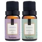 Kit 2 Essências Via Aroma Aromaterapia 10ml - Lavanda e Bamboo