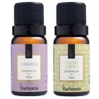 Kit 2 Essências Via Aroma Aromaterapia 10ml - Lavanda e Capim Limão