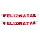 kit 2 Faixa Banner Feliz Natal em feltro Decoração Parede