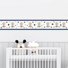 Kit 2 Faixa Decorativa Infantil Ursinho Menino Bebê Azul - Cg Mimo Kids