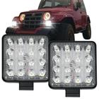 Kit 2 Farol Milha Neblina 16 Leds 6000K Offroad Quadrado - Tiger