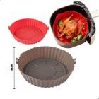 Kit 2 Forma Silicone Redonda Alça Air Fryer 16X4,5Cm - Clink