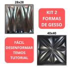 Kit 2 Formas de Gesso 2 Tamanhos Pétala ESTRELADA + Onda 3D Formas p/ Gesso Decoração 3D