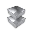 Kit 2 formas quadradas para bolo altas 25x25x10 alumínio