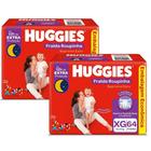 Kit 2 Fralda Descartável Huggies Supreme Care Roupinha Bag XG 64 Unidades