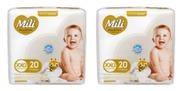 Kit 2 Fraldas Mili Love Care Premium Jumbo XXG 20 un Mili - Mili S.A