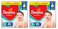 Kit 2 Fraldas Pampers Jumbo Supersec Tam G 80 Un  Procter