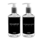 Kit 2 Frasco Pet Cristal 250ml Decoração Minimalista Banheiro - Shampoo Condicionador com Válvula Pump Pote plástico