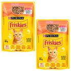 Kit 2 Friskies Sachês para Gatos Adultos Sabor Salmão 85g