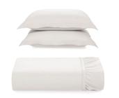 Kit 2 Fronhas + Lençol Queen c/ Elástico Tom 200 Fios 100% Algodão Karsten