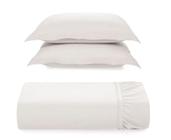 Kit 2 Fronhas + Lençol Queen Elástico Tom 200 Fios 100%