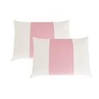 Kit 2 Fronhas Malha 100% Algodão Bicolor Branca e Rosa Arrumadinho Enxovais